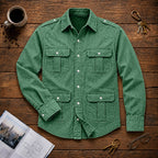 Acid-Wash Long-Sleeve Denim Shirt