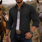 Washed Long-Sleeve Denim Shirt
