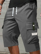 Drawstring Cargo Capri Shorts