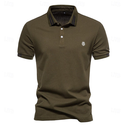 Formal Striped Knit Work Polo - oukumen