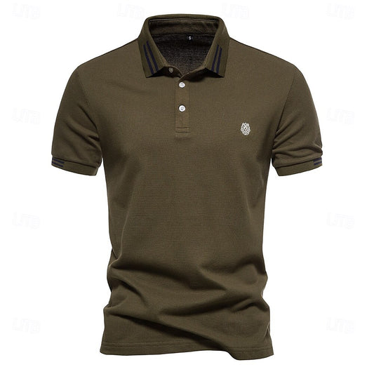 Formal Striped Knit Work Polo - oukumen