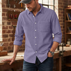 Washed Long-Sleeve Denim Shirt