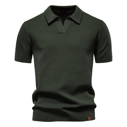 Business Casual Knitted Johnny collar Polo