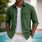 Washed Long-Sleeve Denim Shirt
