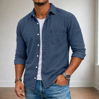Washed Long-Sleeve Denim Shirt