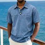 Acid-Wash Short-Sleeve Polo Shirt