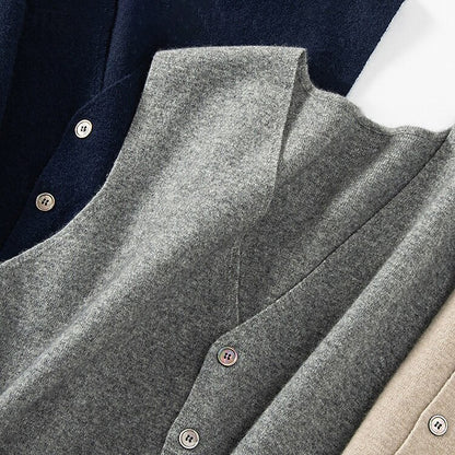 Cashmere Cardigan Vest - oukumen