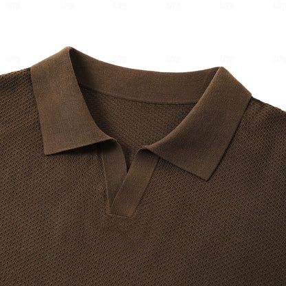 Linen-Silk Breathable Knit Polo