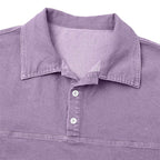 Color-Block Acid-Wash Polo Shirt
