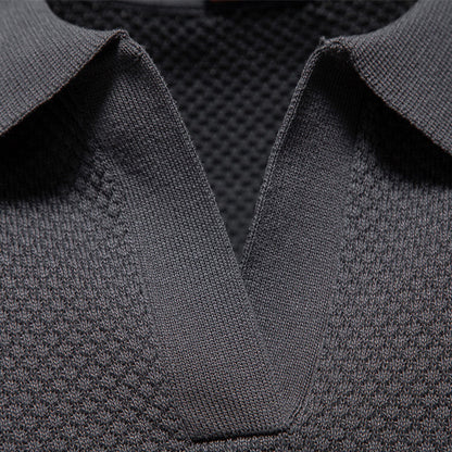 Business Casual Knitted Johnny collar Polo