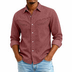Washed Long-Sleeve Denim Shirt