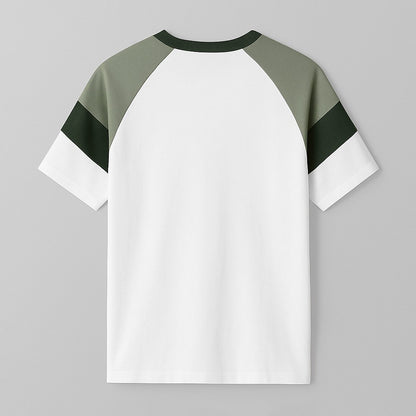 100% Cotton Color Block T-Shirt - oukumen