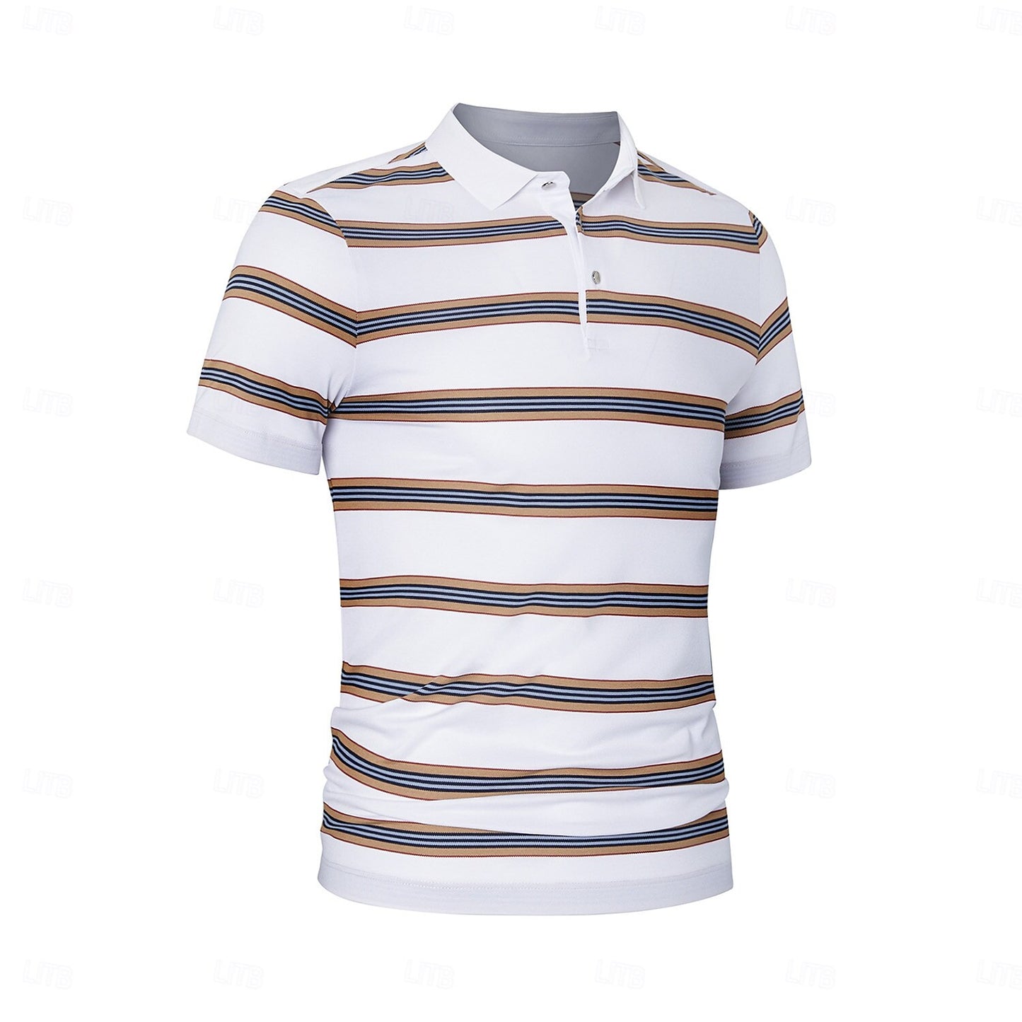 Cotton-Silk Striped Polo