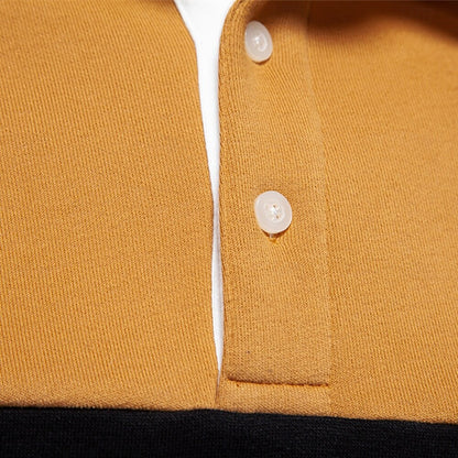 Color-Block Knit Polo Sweatshirt