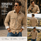 Acid-Wash Long-Sleeve Denim Shirt