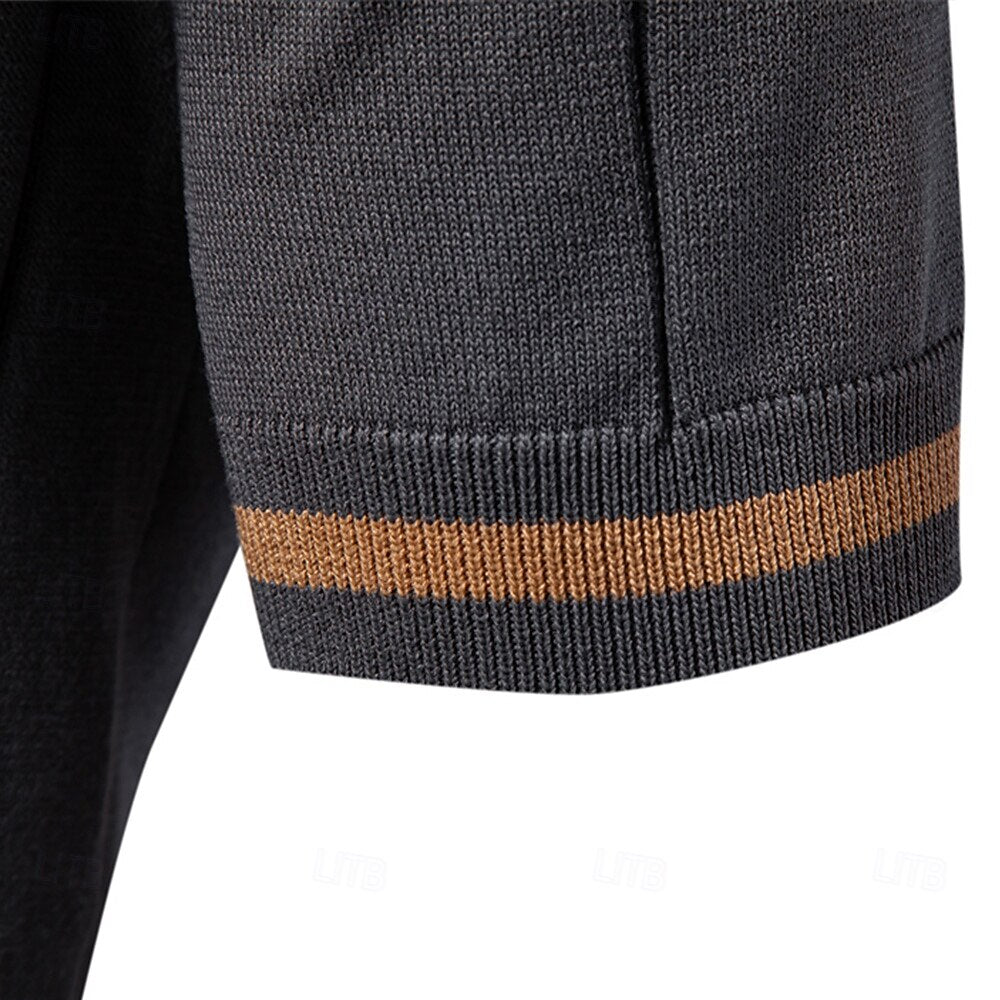 Classic Textured Knit Quarter-Zip Polo