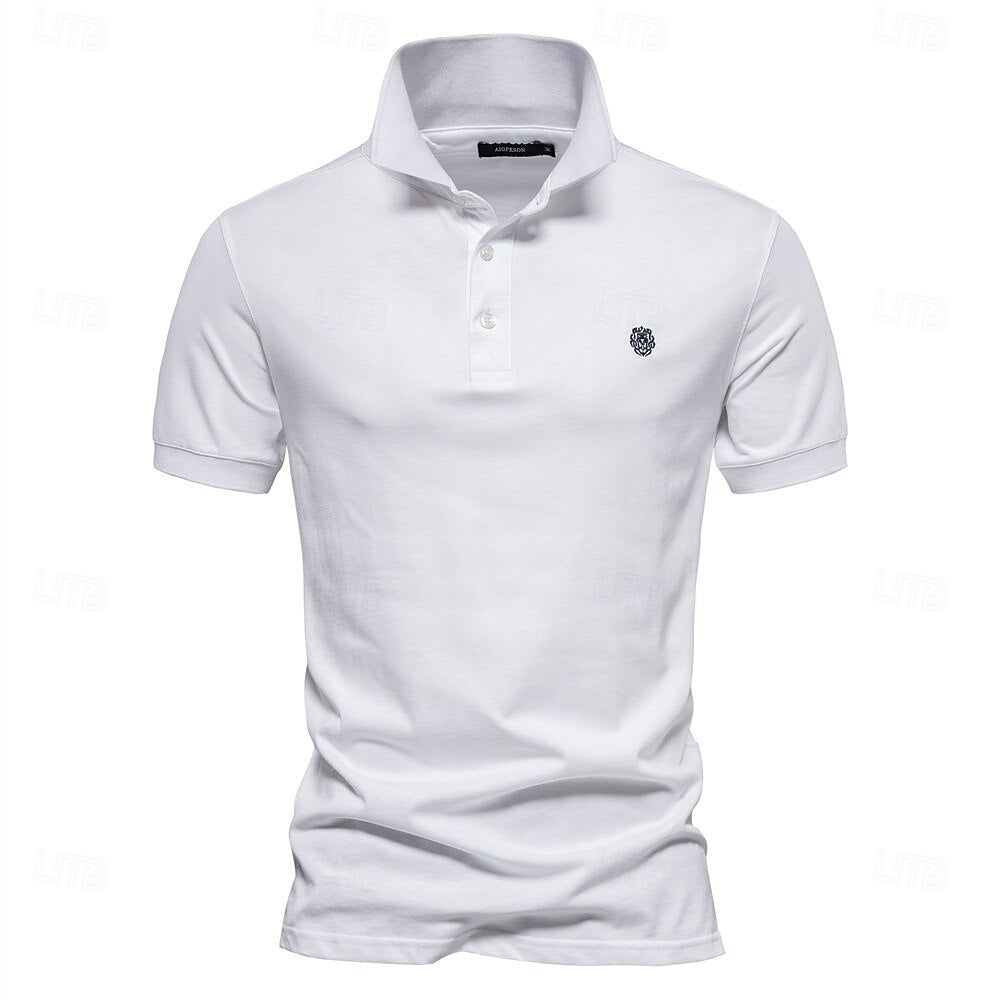 100% Cotton Turndown Short Sleeve Polo - oukumen