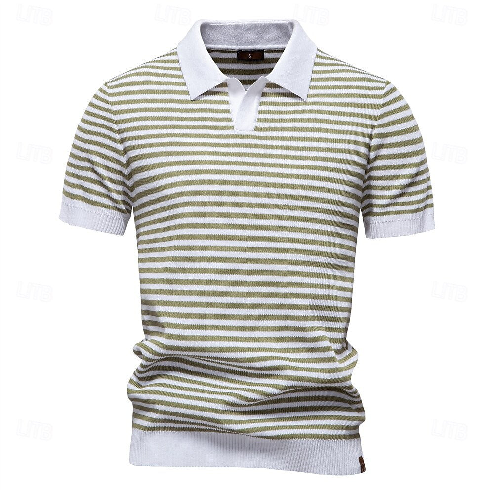 Classic Fit Striped Polo Shirt