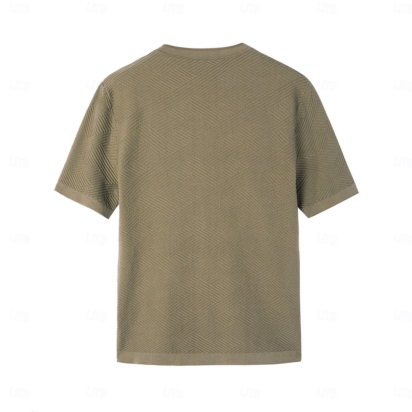 Silk Linen Cotton Crew Neck Knit T-Shirt