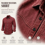 Acid-Wash Long-Sleeve Denim Shirt