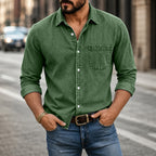 Washed Long-Sleeve Denim Shirt