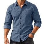 Acid-Wash Long-Sleeve Denim Shirt