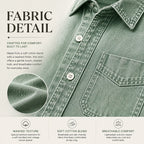 Washed Short-Sleeve Denim Shirt