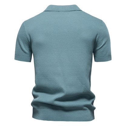 Business Casual Knitted Johnny collar Polo