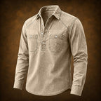 Acid-Wash Long-Sleeve Denim Shirt