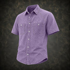 Washed Short-Sleeve Denim Shirt