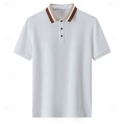 Modern Colorblock Knit Polo Shirt