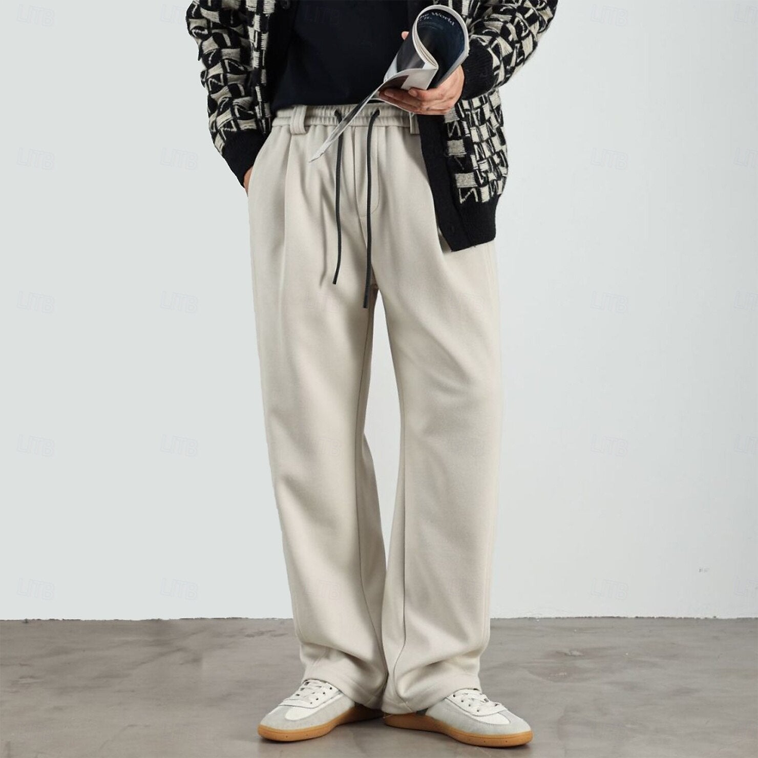 Fleece-lined Athletic Joggers - oukumen