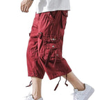 Drawcord-Hem Cargo Capri Shorts