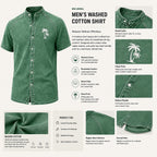 Washed Mandarin-Collar Denim Shirt