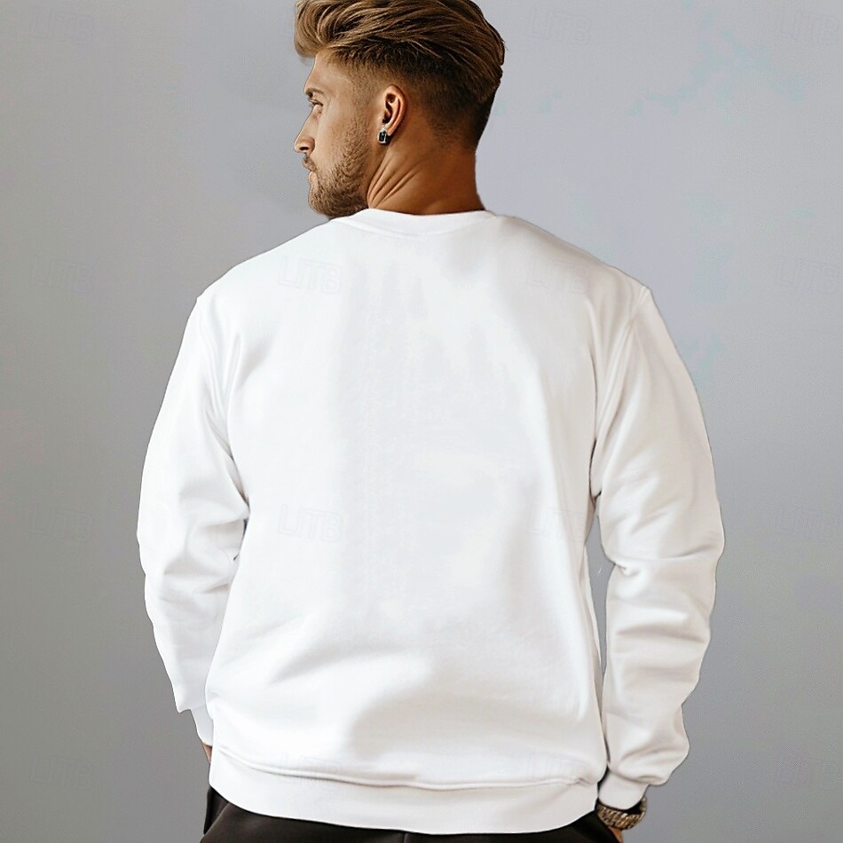 Cotton Crew Neck Long Sleeve Hoodies Sweatshirts - oukumen