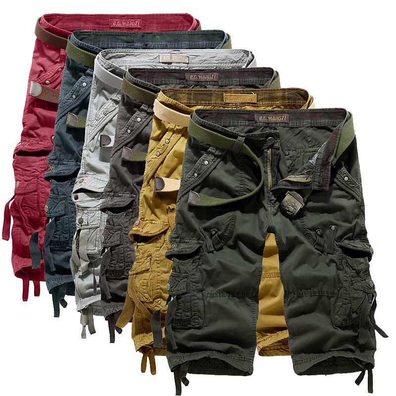 Multi-Pocket Cargo Capri Shorts