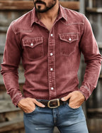 Garment-Dyed Long-Sleeve Shirt