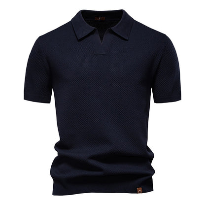 Business Casual Knitted Johnny collar Polo