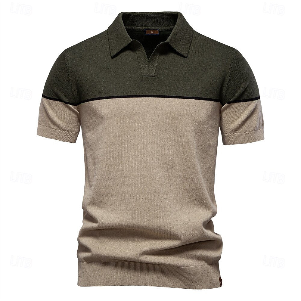 Modern Colorblock Knit Polo