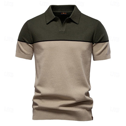 Modern Colorblock Knit Polo