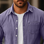 Washed Long-Sleeve Denim Shirt