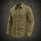 Washed Long-Sleeve Denim Shirt