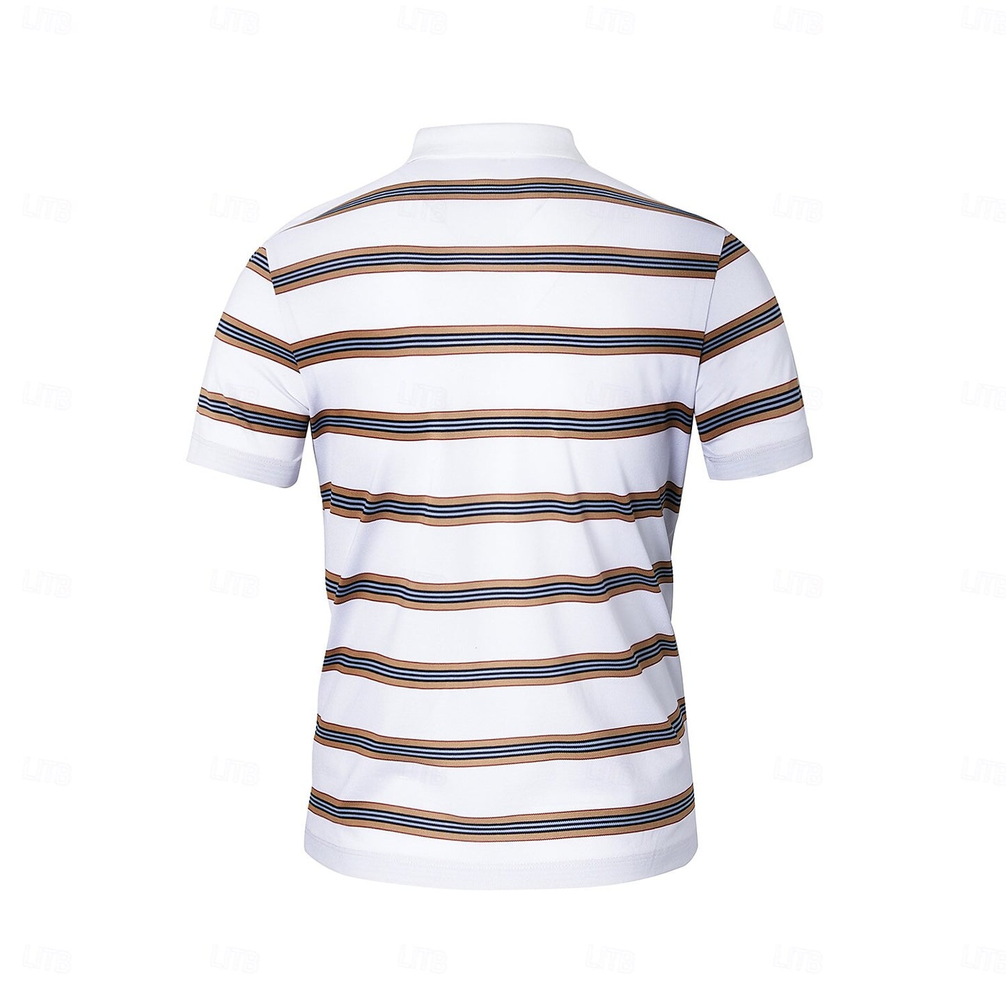 Cotton-Silk Striped Polo