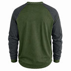 Color-Block Washed Henley Shirt