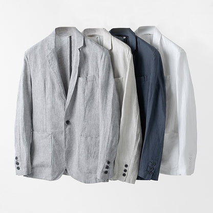 Tailored Linen-Cotton Blazer