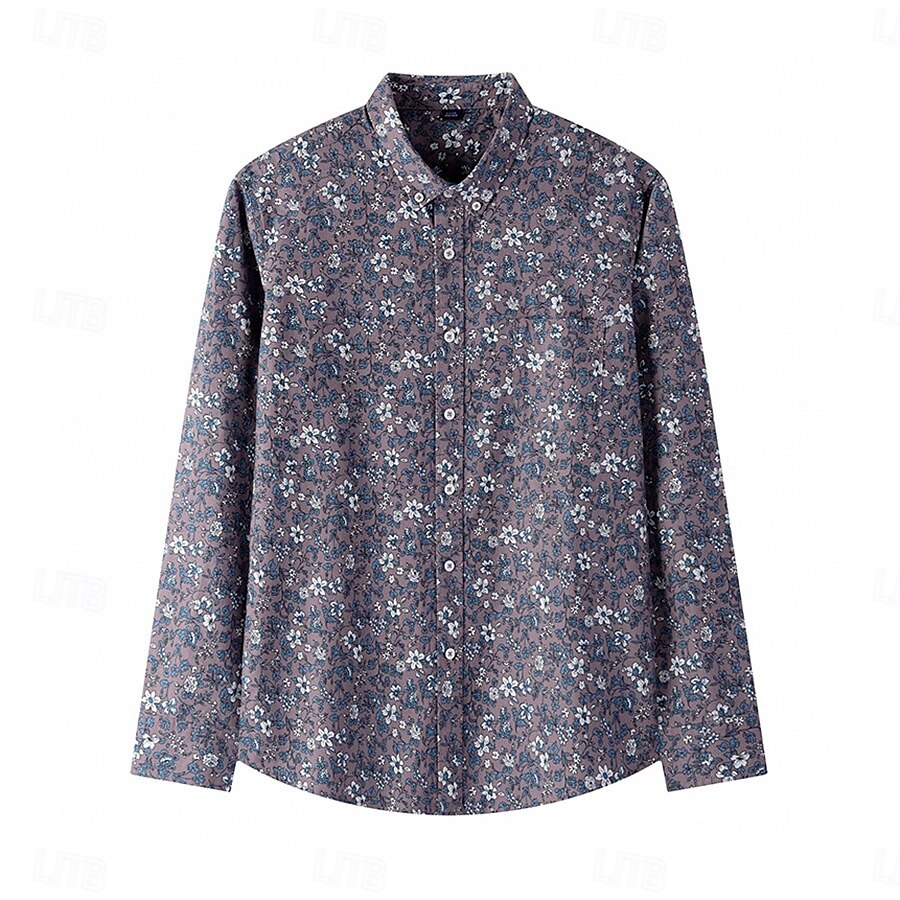 100% Cotton Floral Vine Oxford Shirt