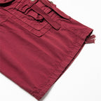 Drawcord-Hem Cargo Capri Shorts