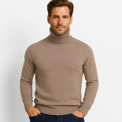 100% Merino Wool Turtleneck Sweater - oukumen