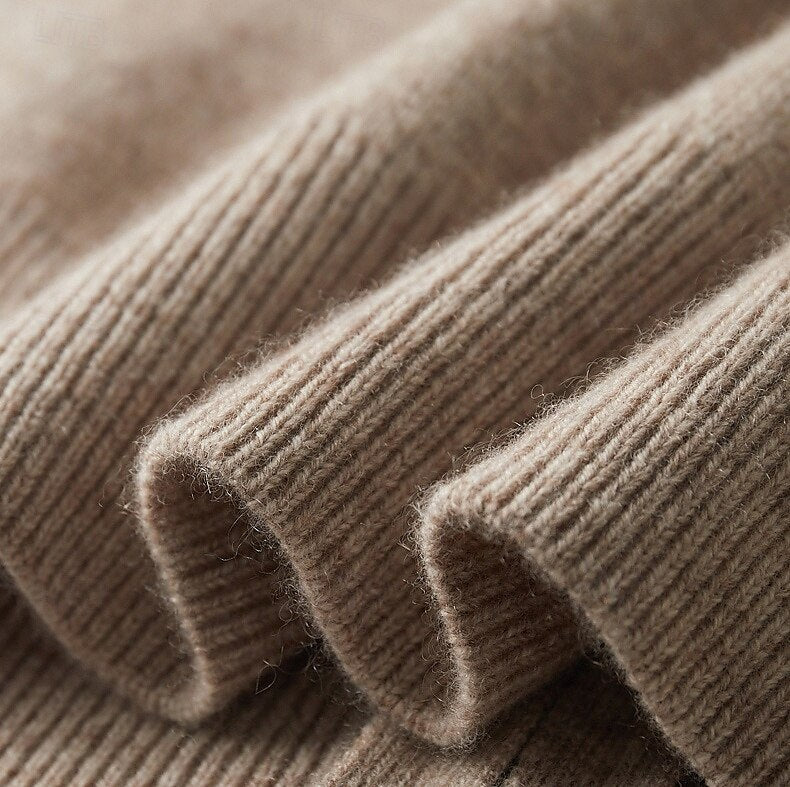 100% Merino Wool Zip Sweater - oukumen