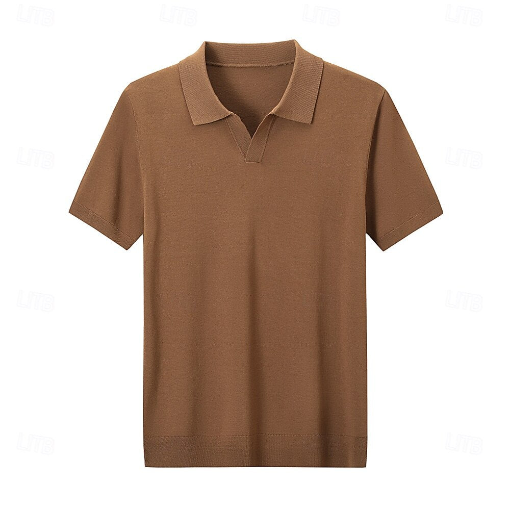 Classic Fit V Neck Polo Shirt